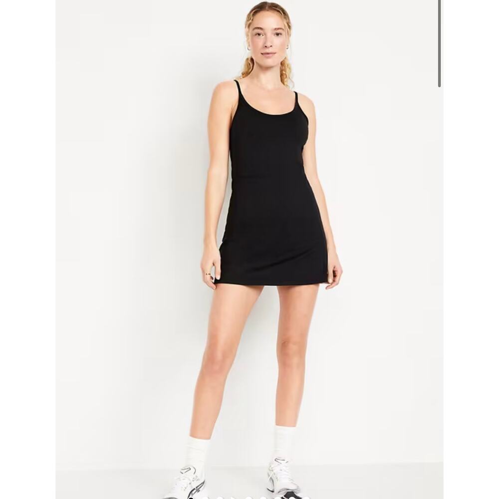NWT Old Navy CloudComfy Cami Athletic Black Mini Dress Tennis Golf Women's Sz 2X